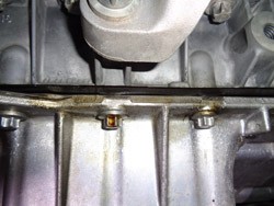 Early stage of oil leaking BMW oil pan